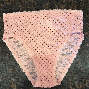 Aerie Pink Lace Bikini with Polka Dots